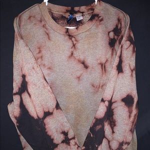 Crewneck hoodie bleach tye dye